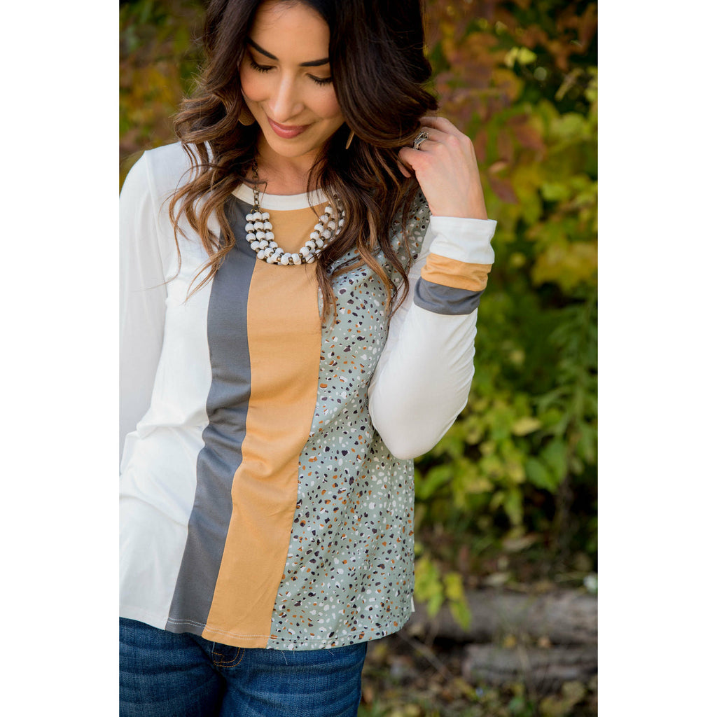 Vertical Speckled Block Tee - Betsey's Boutique Shop