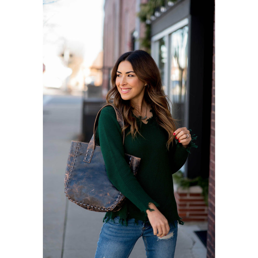 Distressed Sweater - Betsey's Boutique Shop - Outerwear