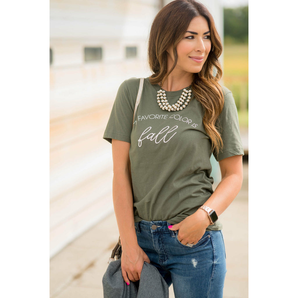 My Favorite Color is Fall Graphic Tee - Betsey's Boutique Shop