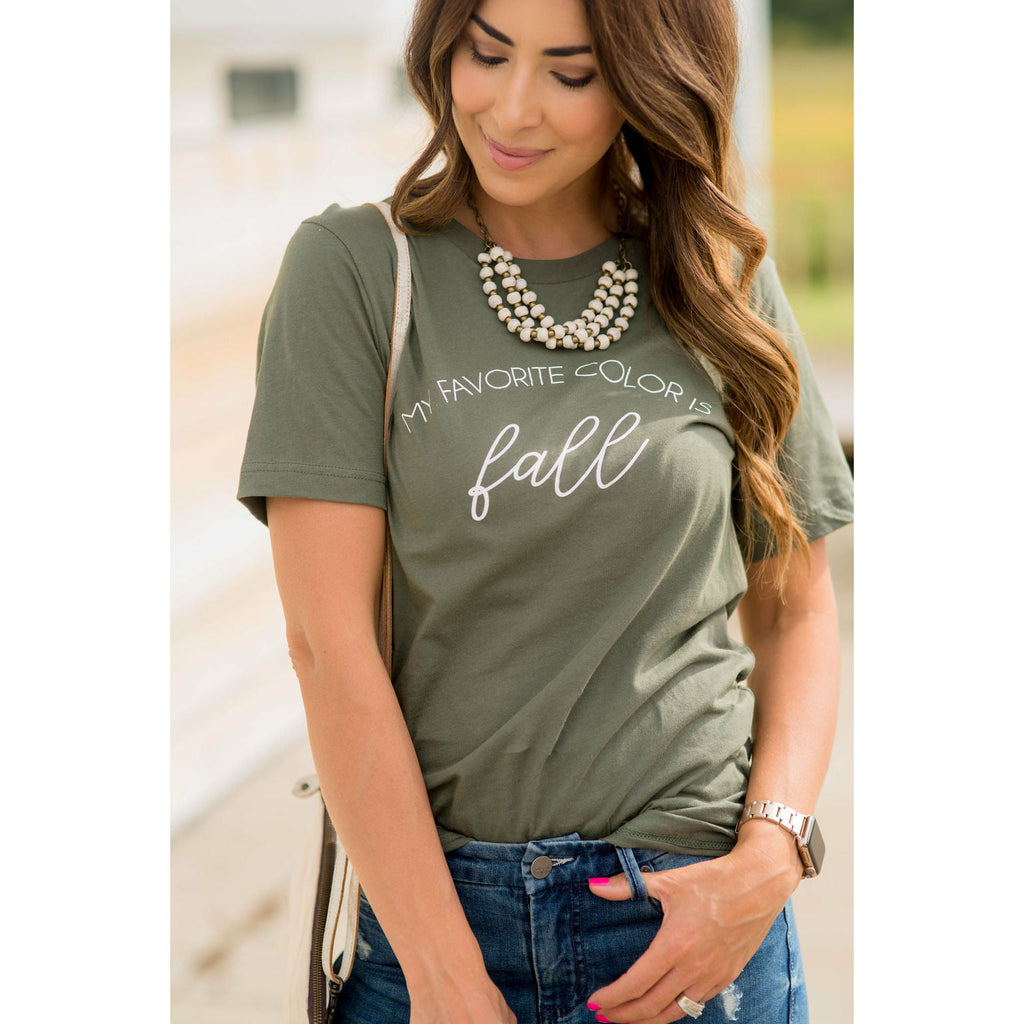 My Favorite Color is Fall Graphic Tee - Betsey's Boutique Shop