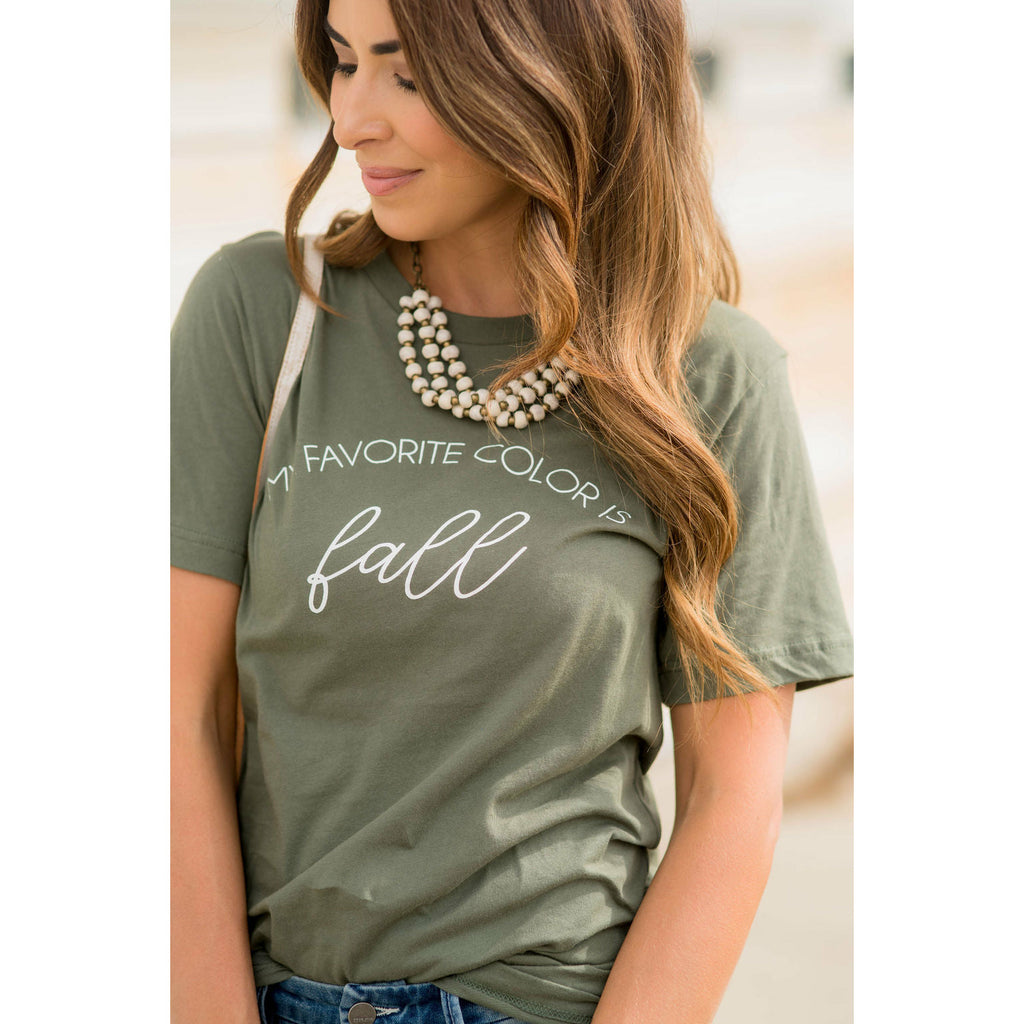 My Favorite Color is Fall Graphic Tee - Betsey's Boutique Shop