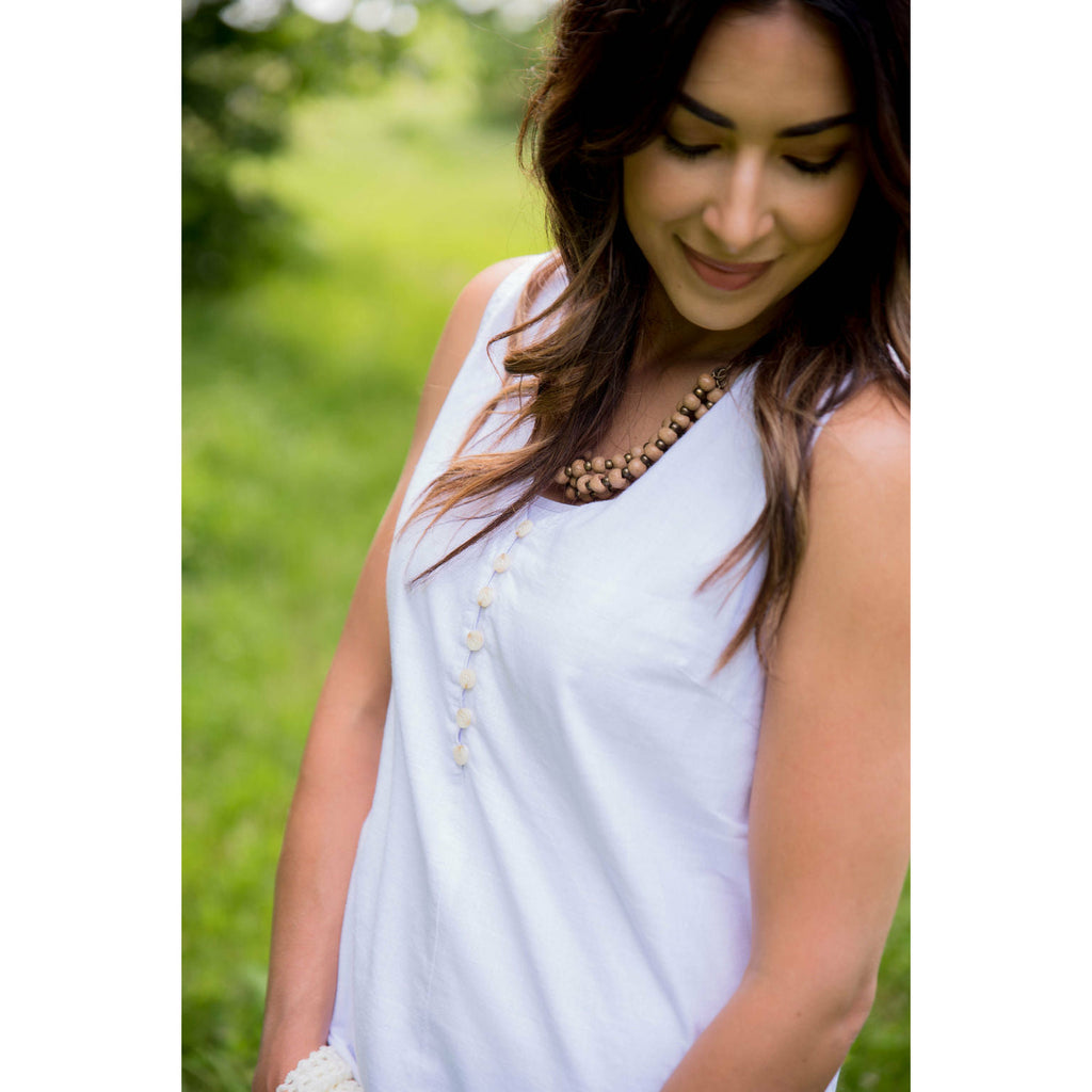 Fringe Button Tank - Betsey's Boutique Shop