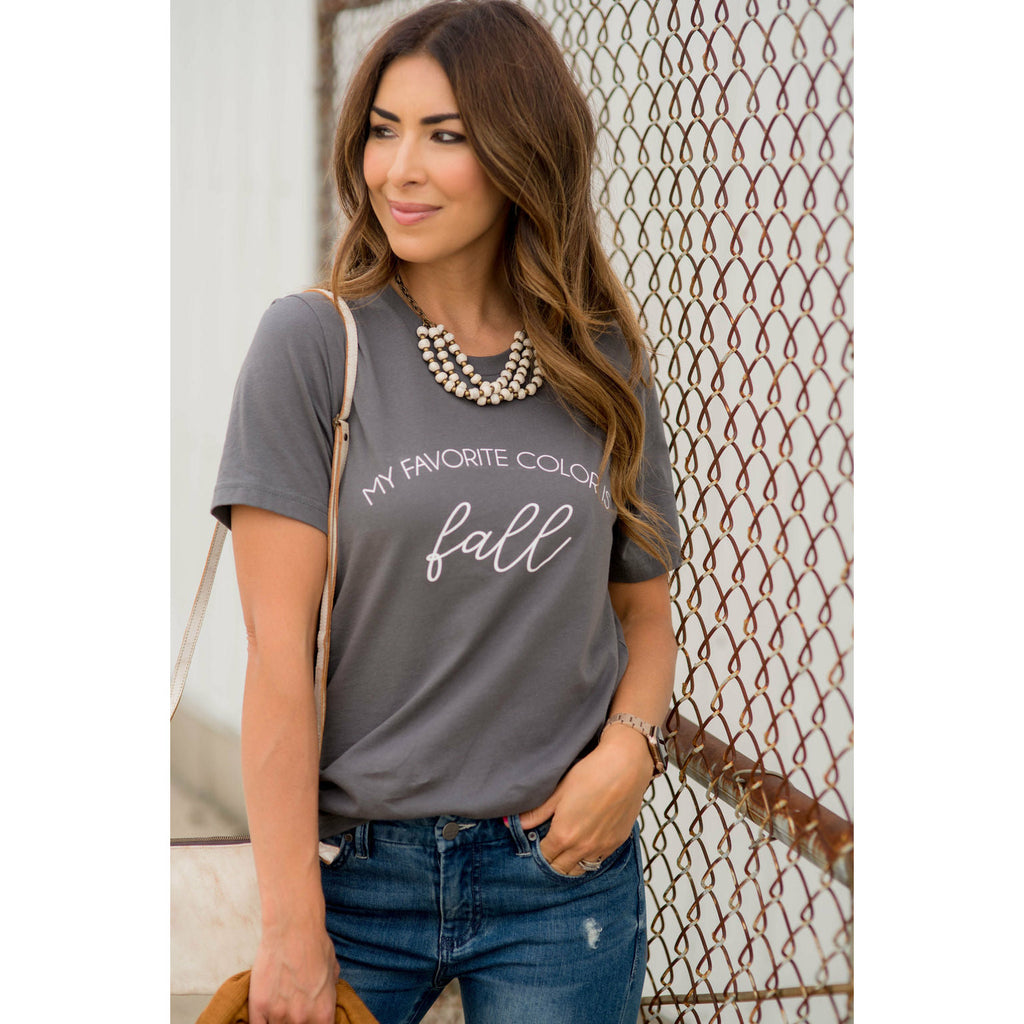 My Favorite Color is Fall Graphic Tee - Betsey's Boutique Shop