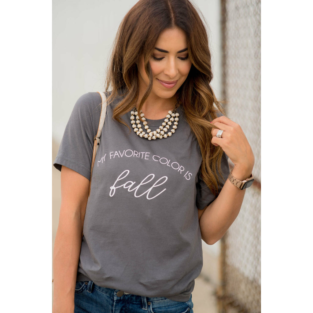 My Favorite Color is Fall Graphic Tee - Betsey's Boutique Shop
