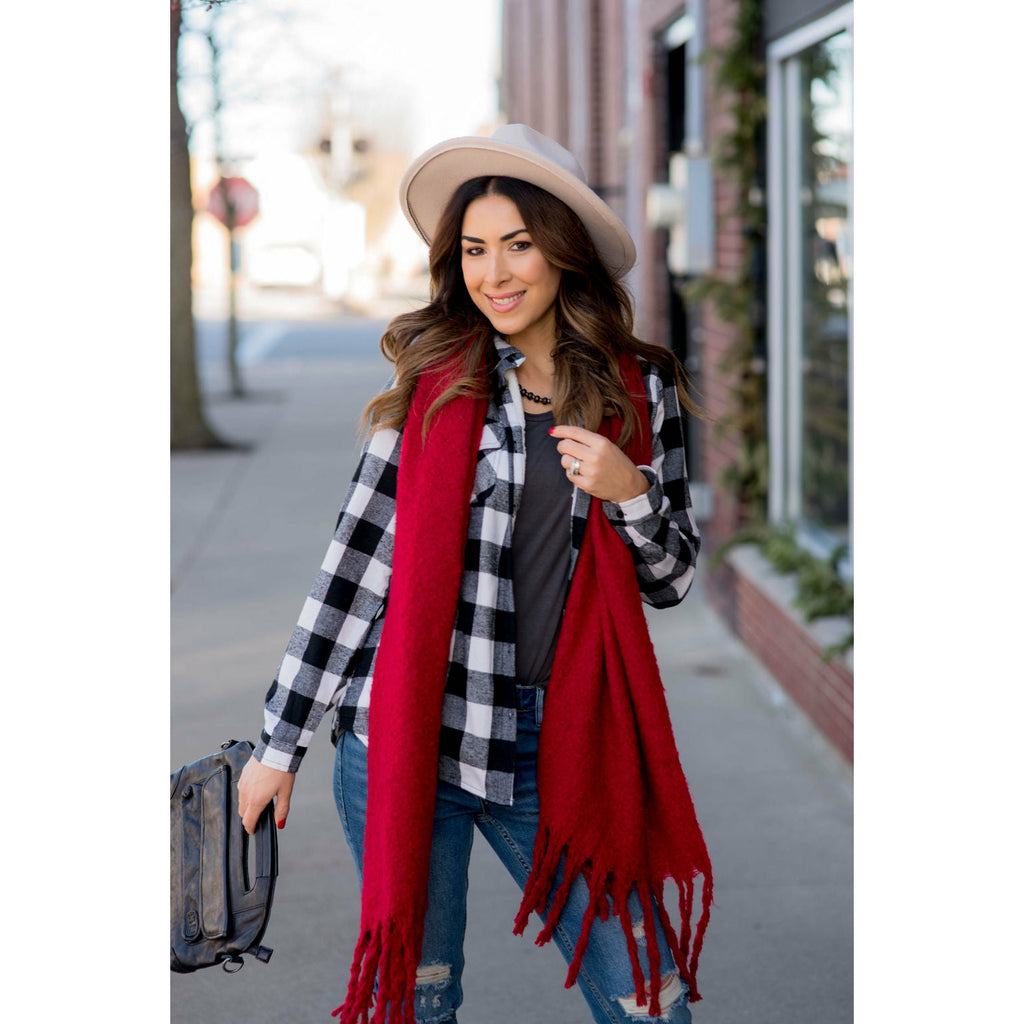 Cute & Cozy Twisted Fringe Scarf - Betsey's Boutique Shop