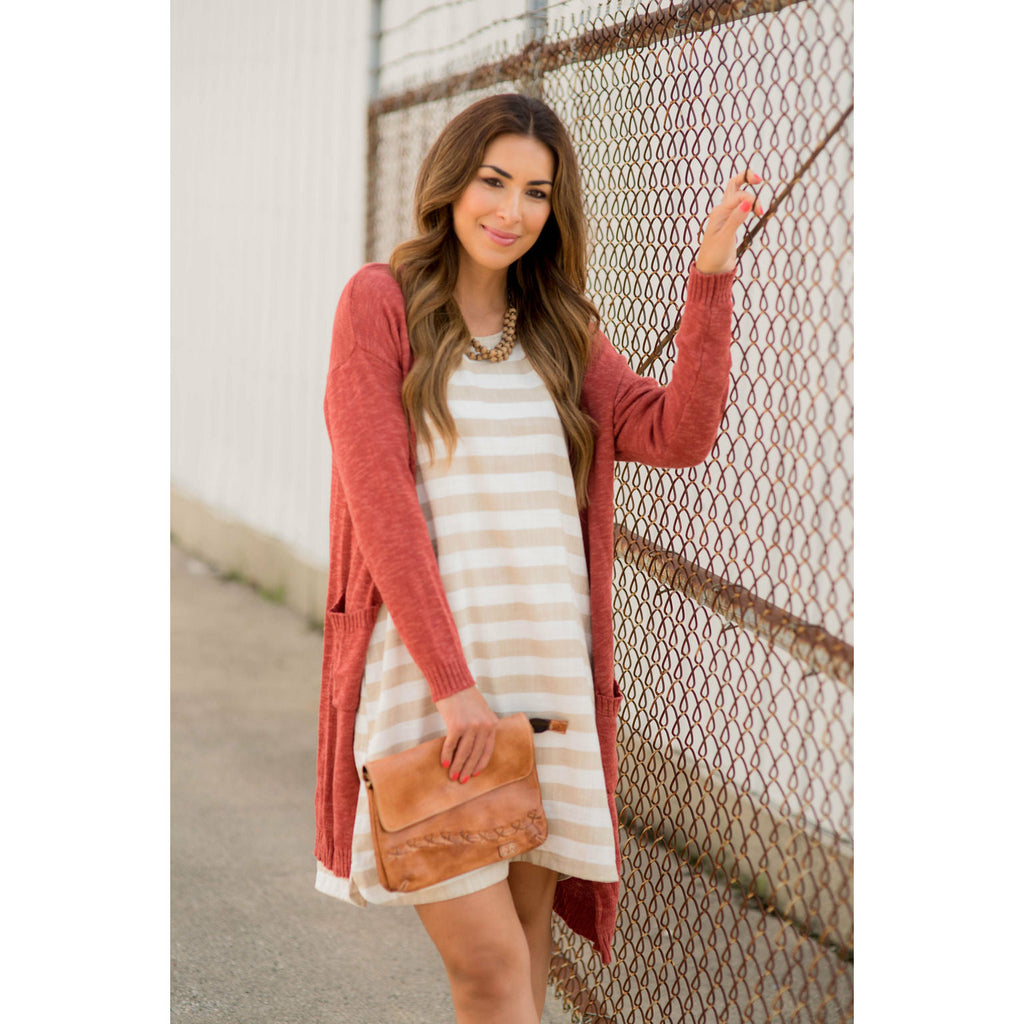 Textured Tissue Tunic Cardigan - Betsey's Boutique Shop