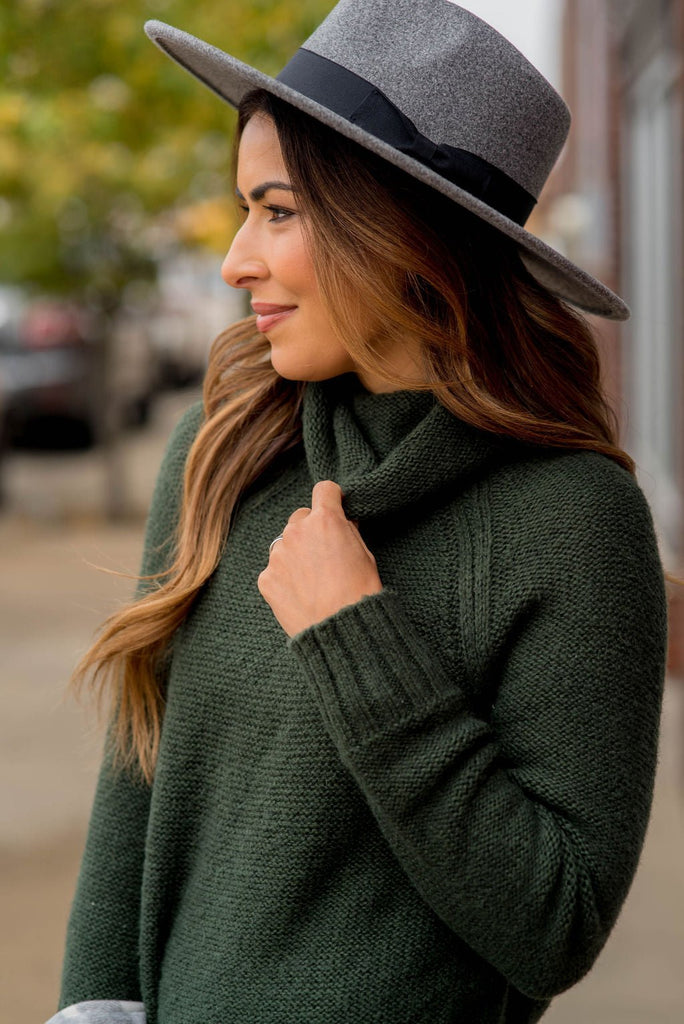 Ribbed Cowl Neck Sweater - Betsey's Boutique Shop - Outerwear