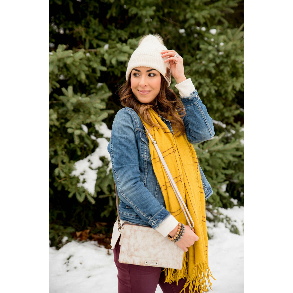 Dark Mustard Plaid Scarf - Betsey's Boutique Shop