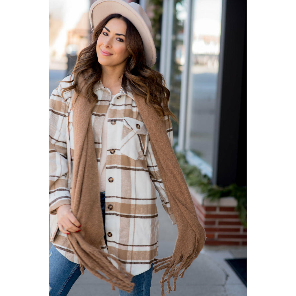 Cute & Cozy Twisted Fringe Scarf - Betsey's Boutique Shop