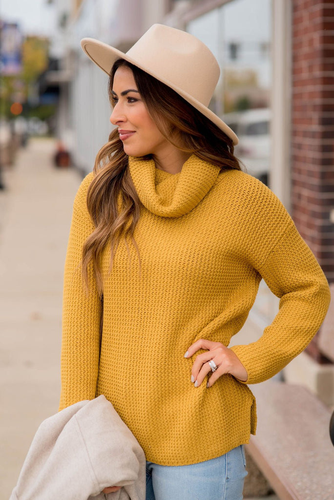 Cowl Neck Knit Sweater - Betsey's Boutique Shop