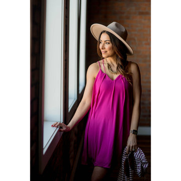 Magenta Stitched Dress - Betsey's Boutique Shop