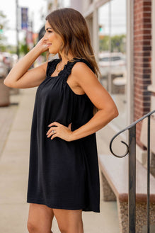 Classy Ruched Strap Tank Dress - Betsey's Boutique Shop 