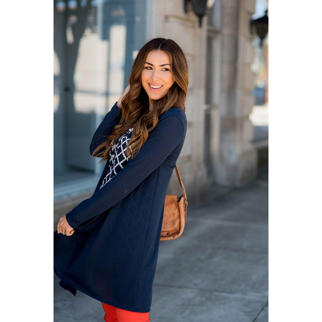 Basic Tunic Cardigan - Betsey's Boutique Shop - Coats & Jackets