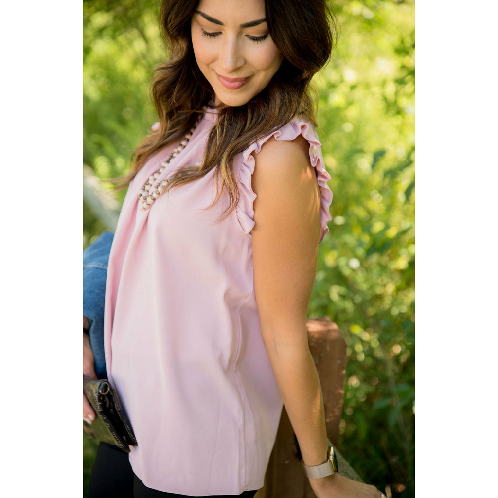 All Around Solid Ruffle Tank - Betsey's Boutique Shop