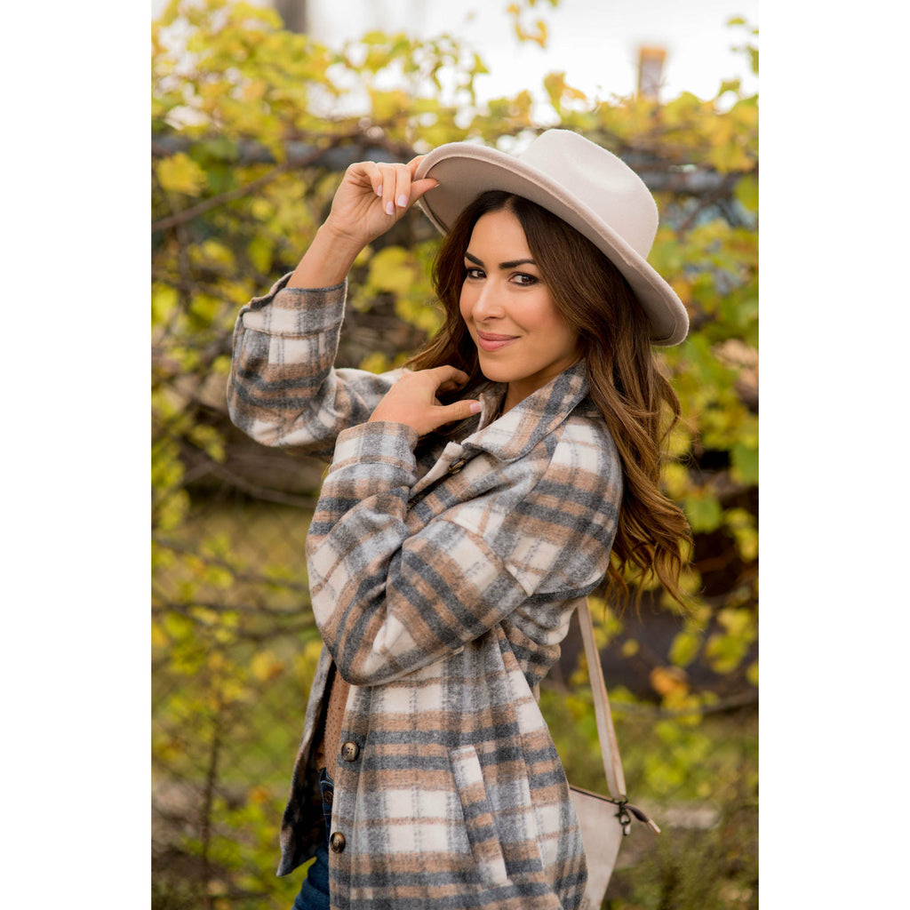 Fashionably Late Plaid Shacket - Betsey's Boutique Shop