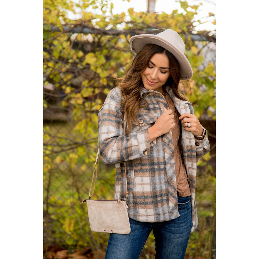 Fashionably Late Plaid Shacket - Betsey's Boutique Shop