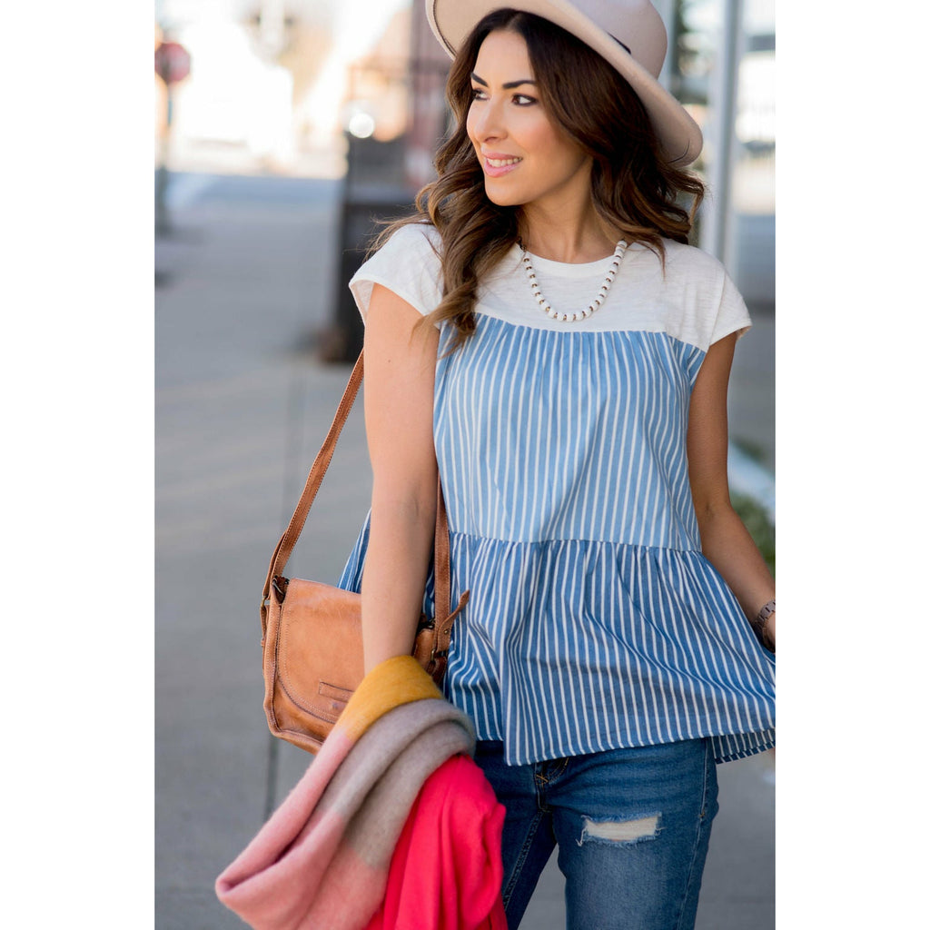 Tiered Stripe Tee - Betsey's Boutique Shop