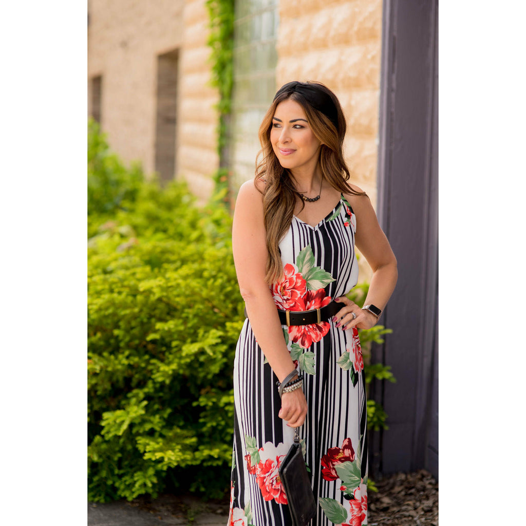 Floral Striped Tank Maxi - Betsey's Boutique Shop