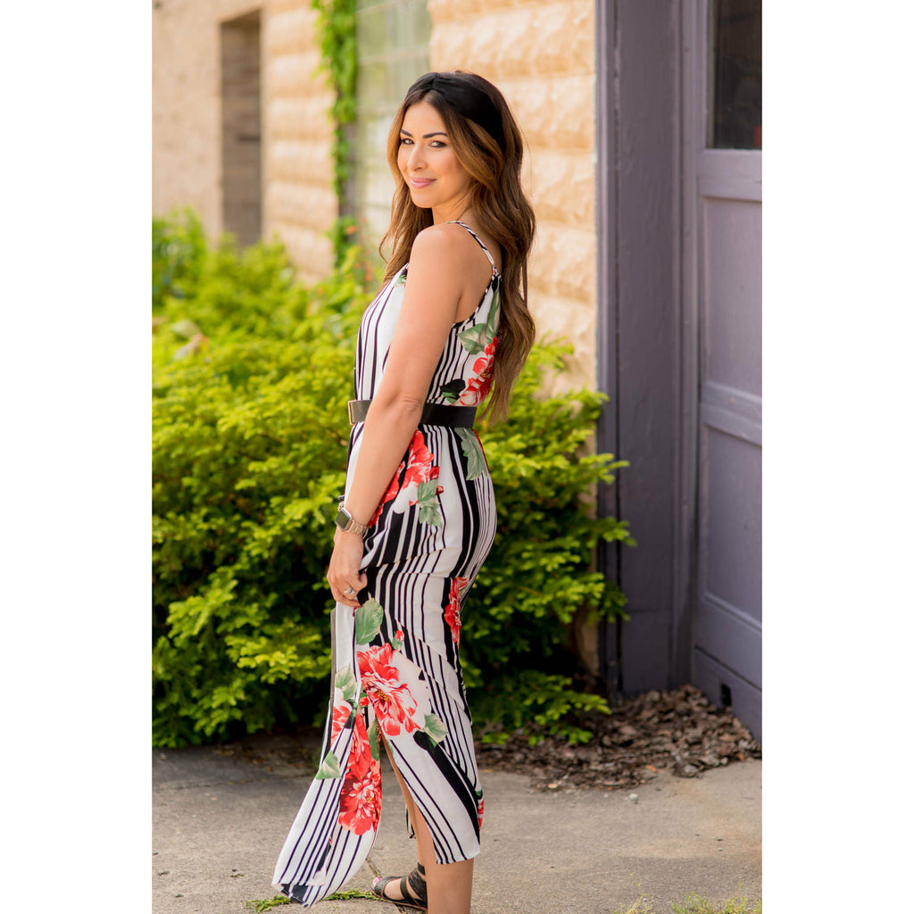 Floral Striped Tank Maxi - Betsey's Boutique Shop