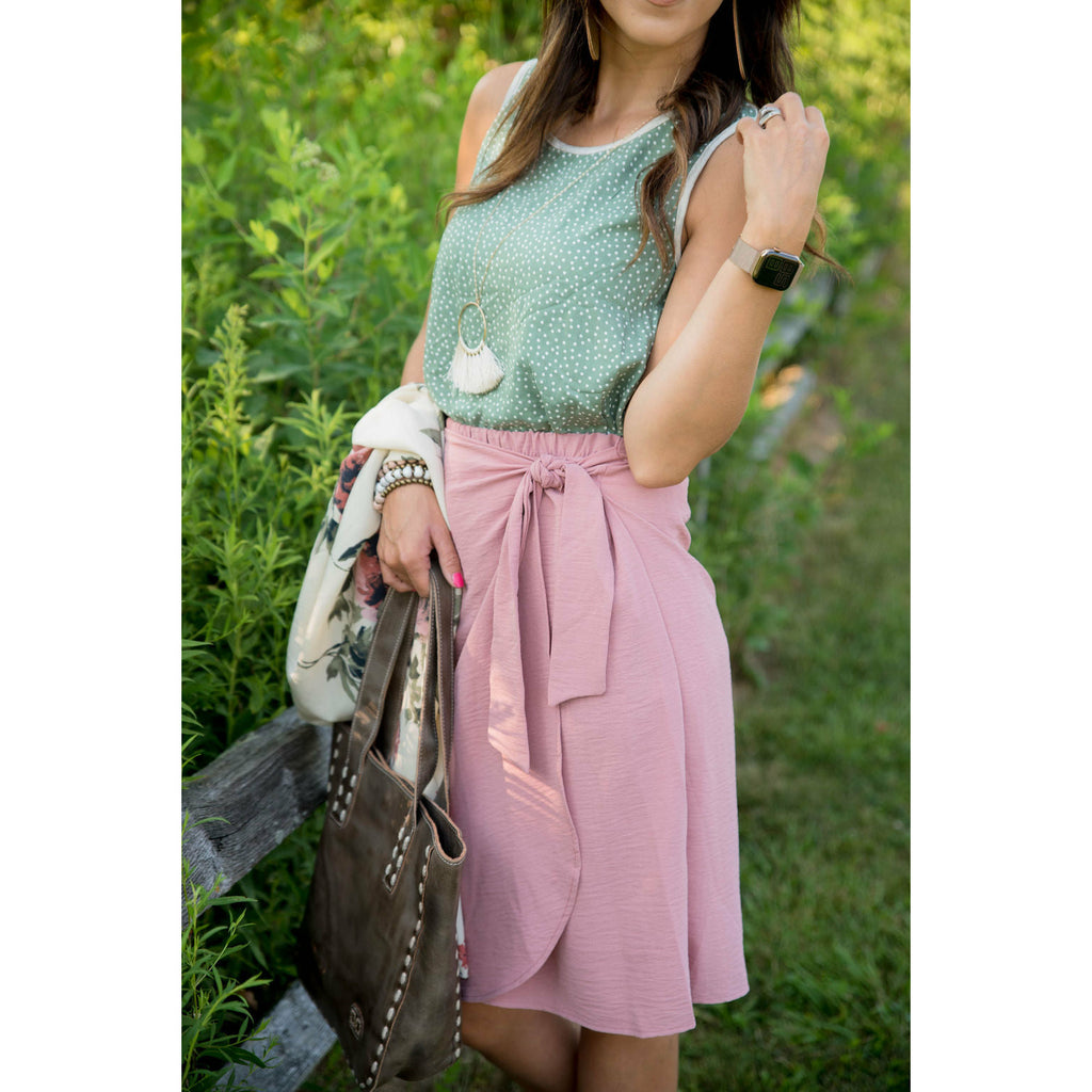 Faux Wrap Tie Skirt - Betsey's Boutique Shop