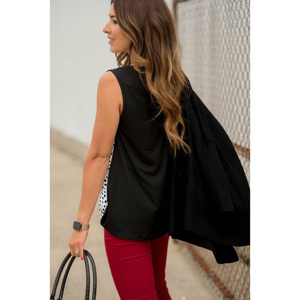 Circular Solid Back Tank Blouse - Betsey's Boutique Shop