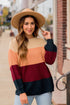 Knit Color Blocked Sweater