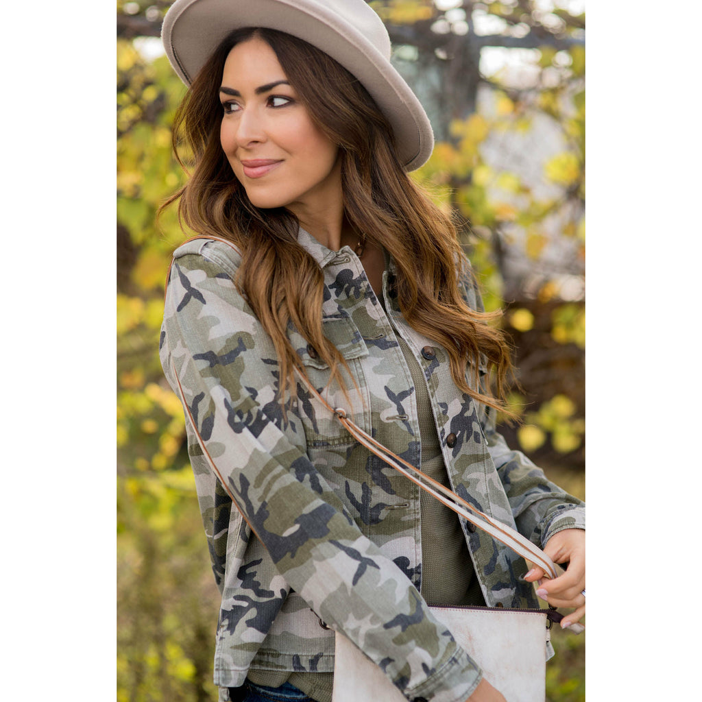 Camo Denim Jacket - Betsey's Boutique Shop