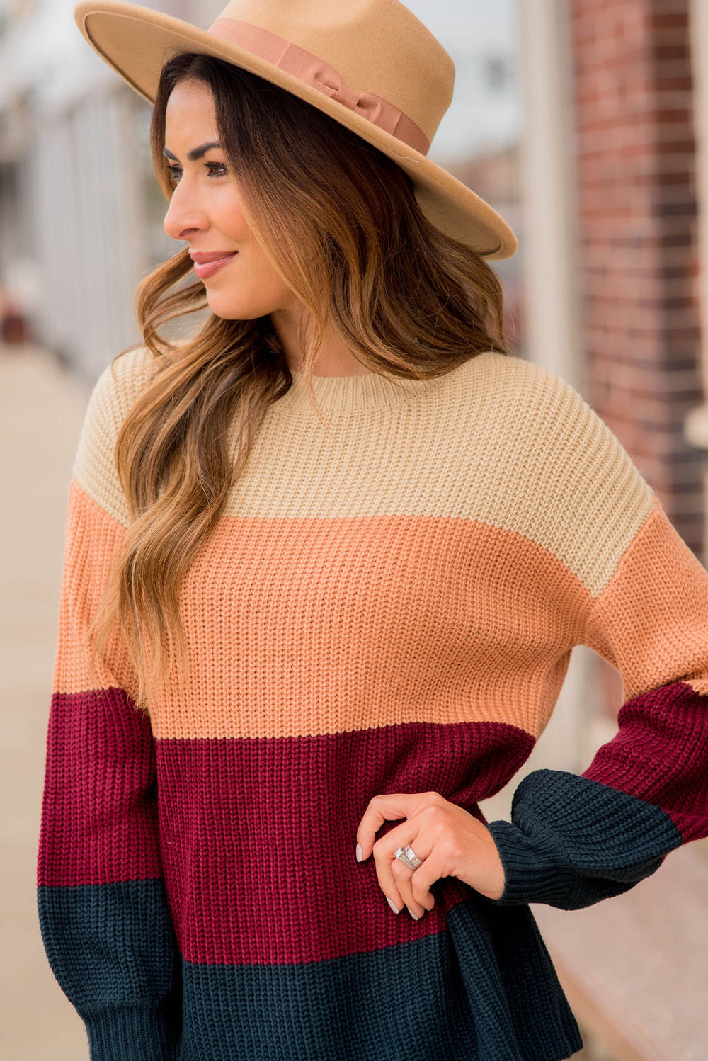 Knit Color Blocked Sweater - Betsey's Boutique Shop - Outerwear