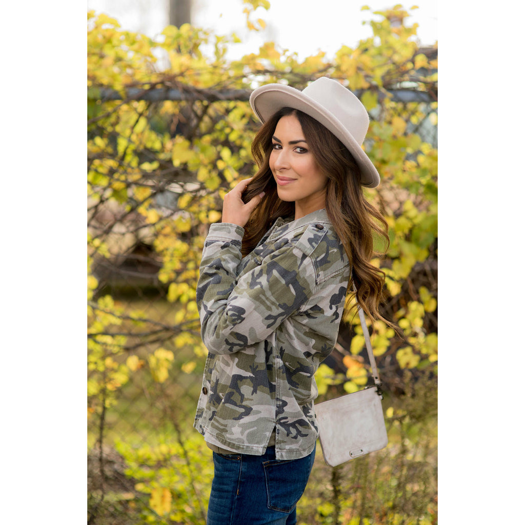 Camo Denim Jacket - Betsey's Boutique Shop