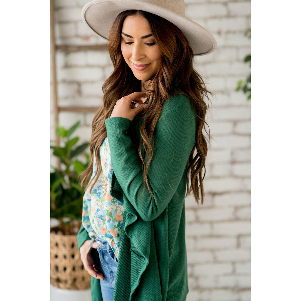 Waffle Waterfall Cardigan - Betsey's Boutique Shop