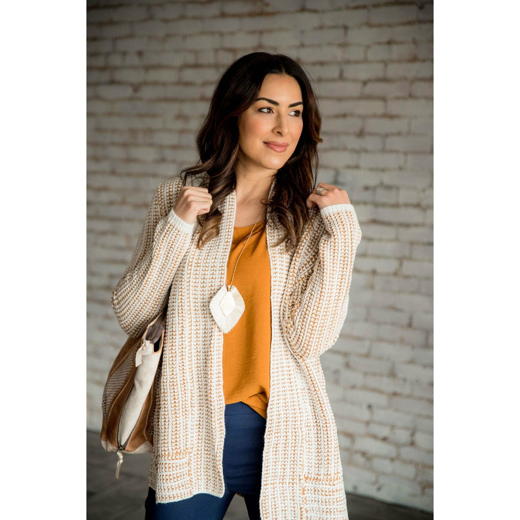 Mixed Knit Cardigan - Betsey's Boutique Shop