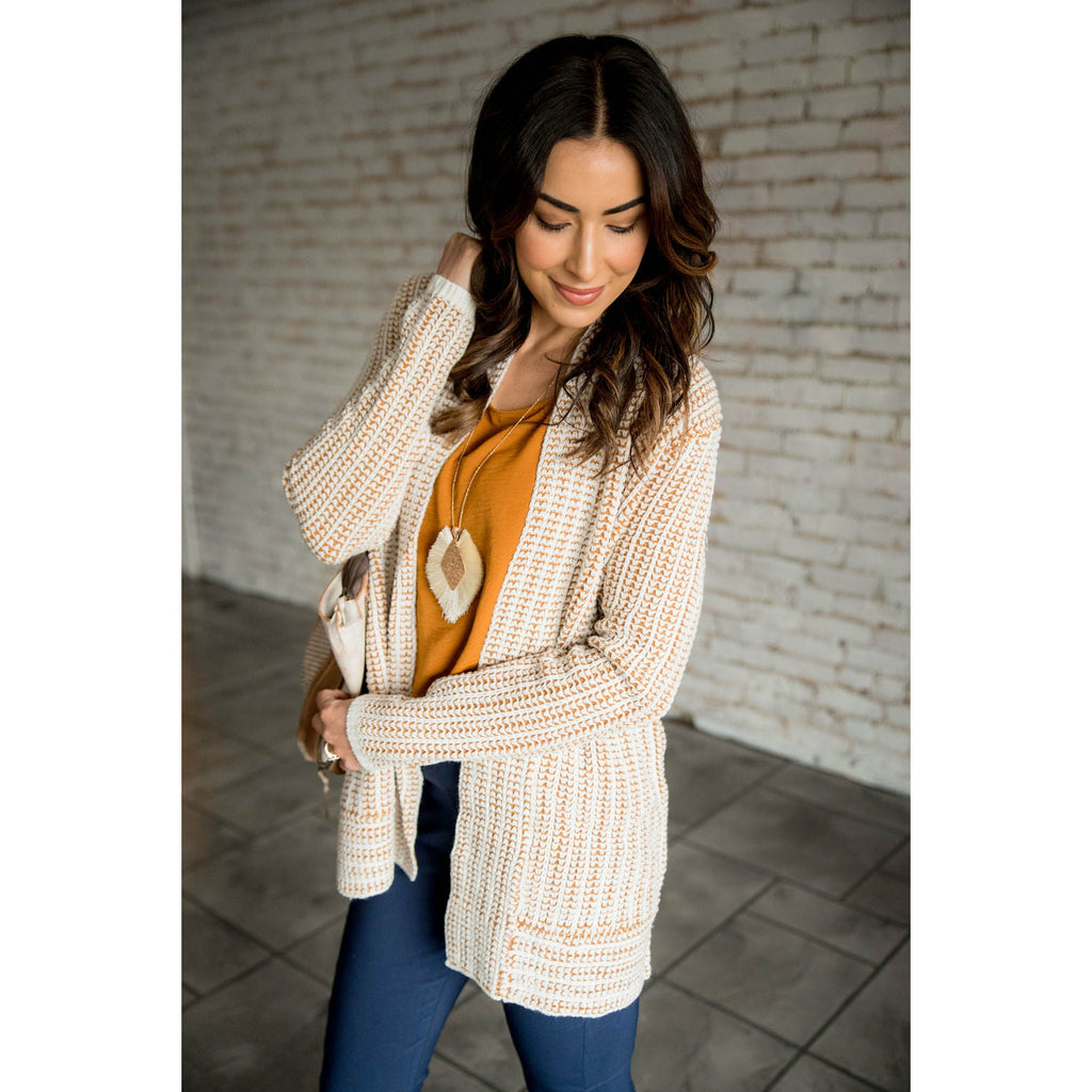 Mixed Knit Cardigan - Betsey's Boutique Shop