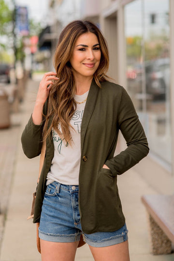 Everyday Cotton Blazer - Betsey's Boutique Shop - Coats & Jackets