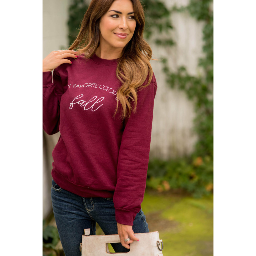 My Favorite Color is Fall Crewneck - Betsey's Boutique Shop