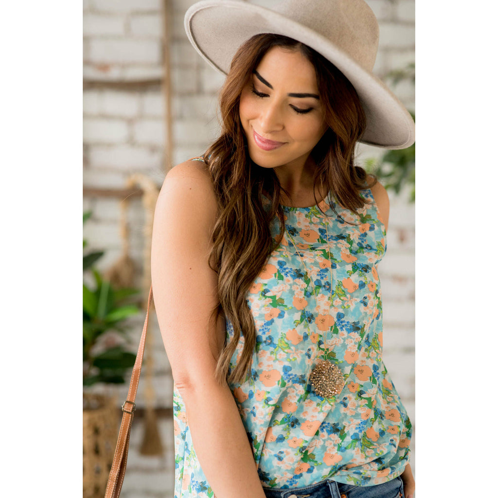 Pastel Floral Tank - Betsey's Boutique Shop