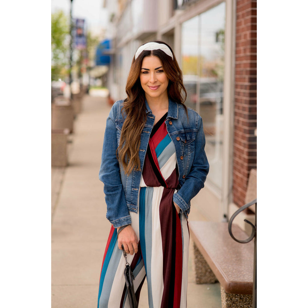 Multi Colored Striped Jumpsuit - Betsey's Boutique Shop