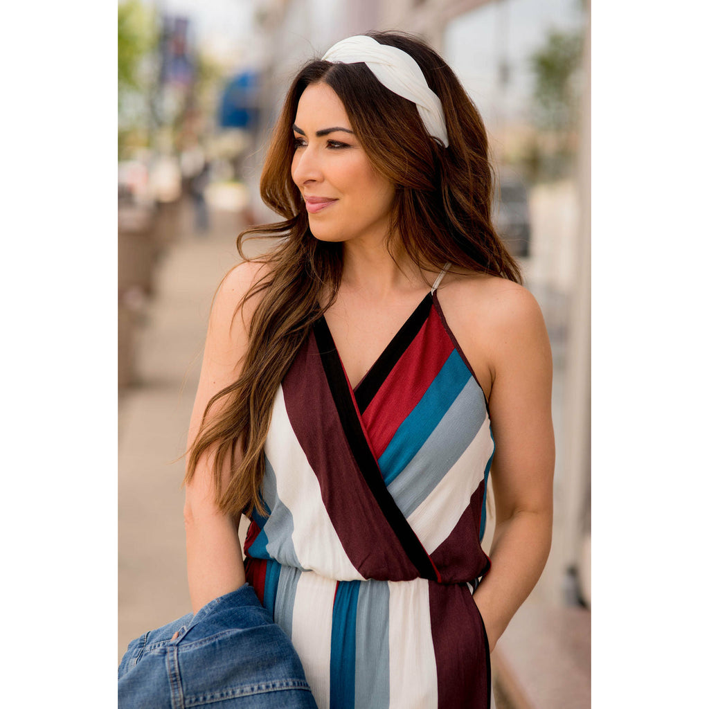 Multi Colored Striped Jumpsuit - Betsey's Boutique Shop