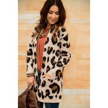 Leopard Pocket Cardigan - Betsey's Boutique Shop