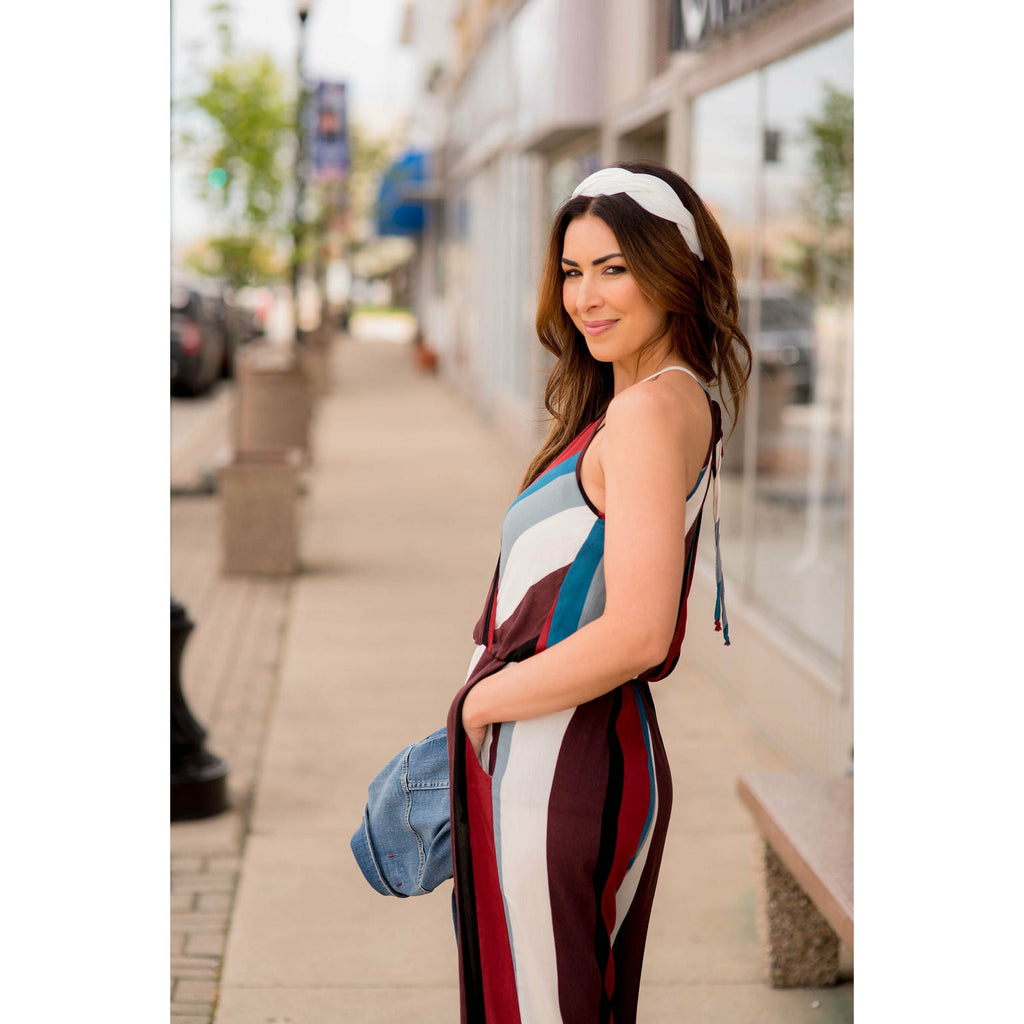 Multi Colored Striped Jumpsuit - Betsey's Boutique Shop