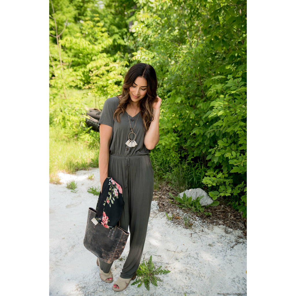 Button Jumpsuit - Betsey's Boutique Shop