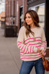 Striped Bottom Relaxed Sleeve Sweater