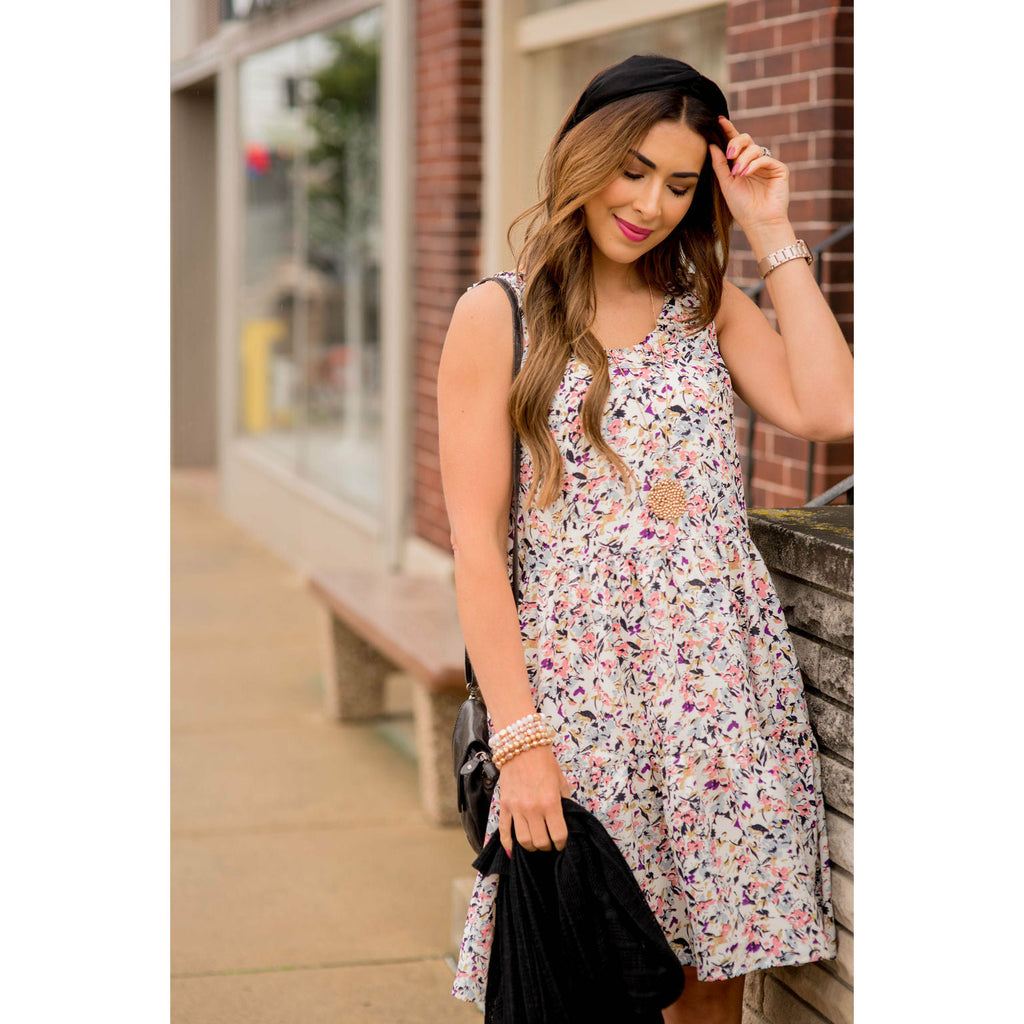 Floral Confetti Tiered Dress - Betsey's Boutique Shop