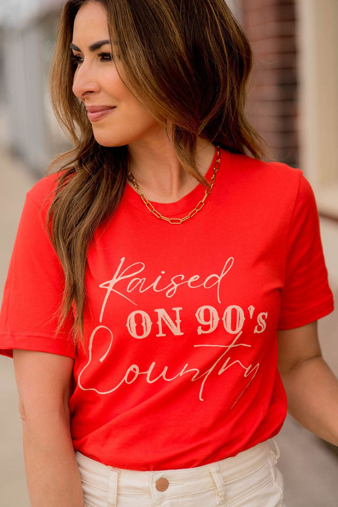 Raised On 90's Country Graphic Tee - Betsey's Boutique Shop -