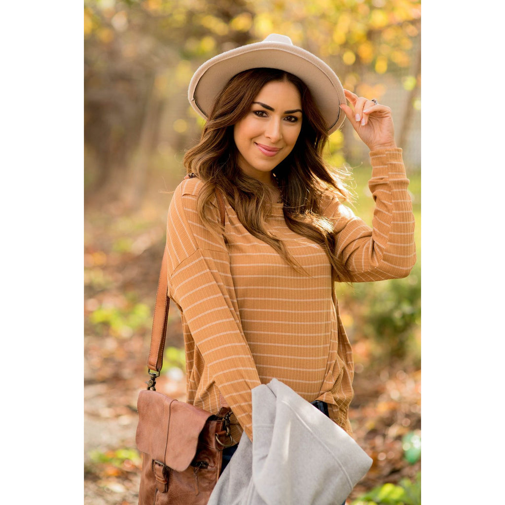 Dashing Double Micro Striped Tee - Betsey's Boutique Shop