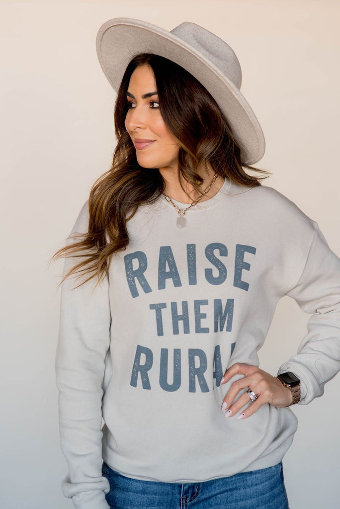 Raise Them Rural Graphic Crewneck - Betsey's Boutique Shop -