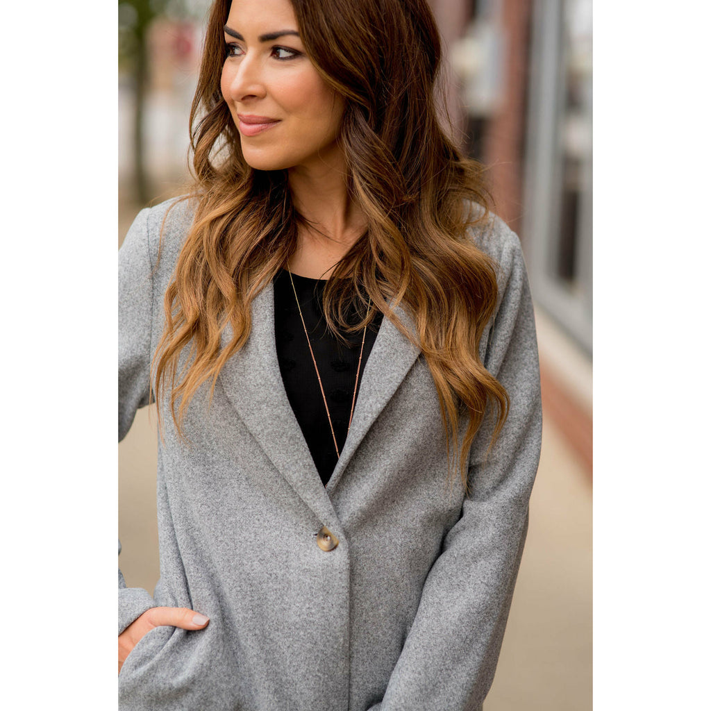 Stylish Single Button Jacket - Betsey's Boutique Shop