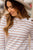Thin Striped Button Accent Sweater Tee - Betsey's Boutique Shop -