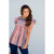 Muted Stripes Flutter Sleeve Peplum Blouse - Betsey's Boutique Shop - Shirts & Tops
