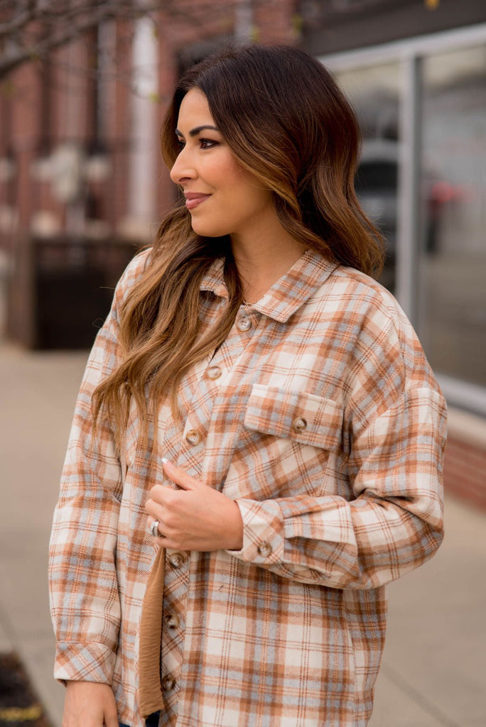 Touchdown Plaid Shacket - Betsey's Boutique Shop -