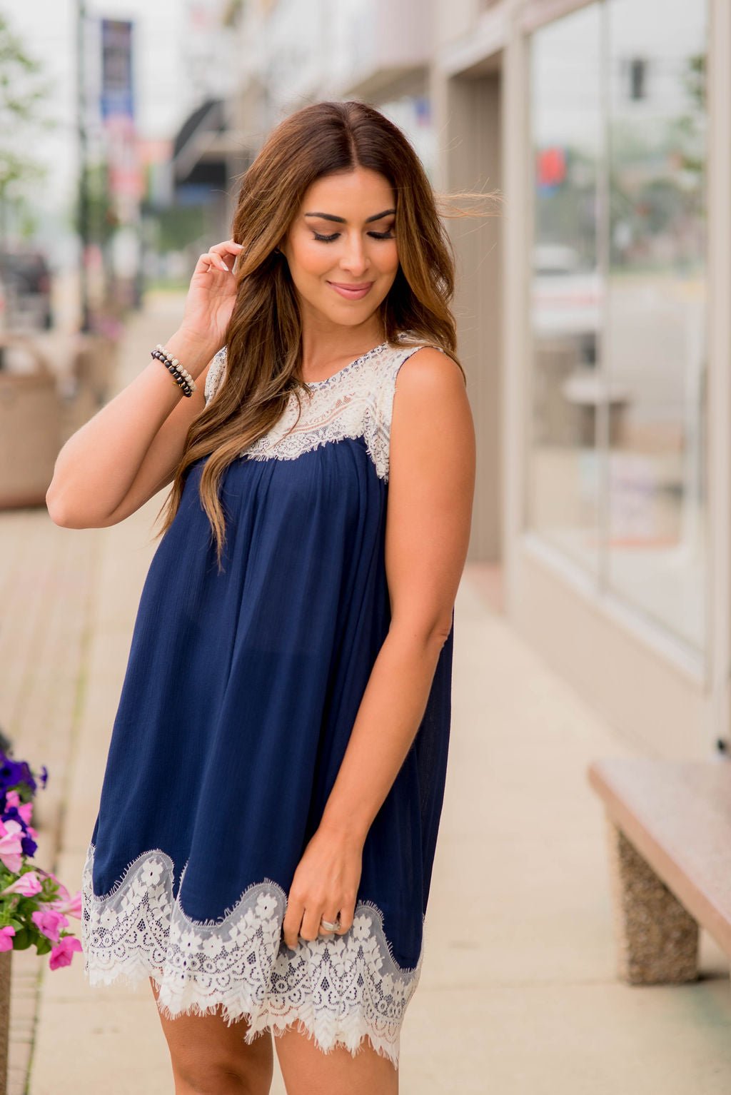 Lace Accent Dress Mustard / S Lace Accent Dress Mustard / S